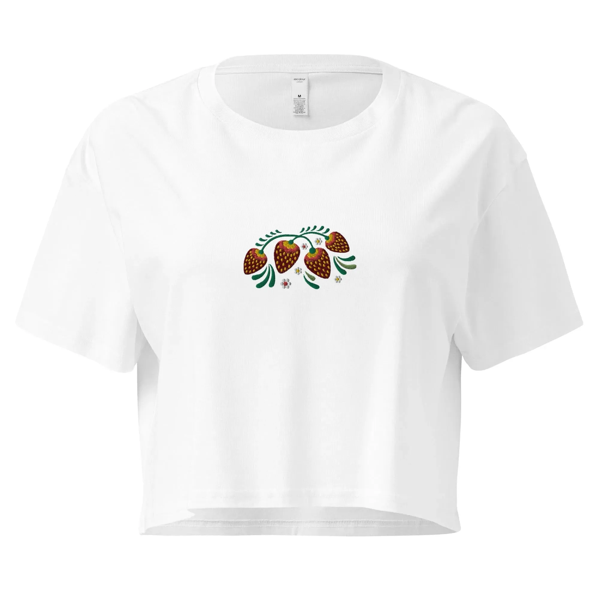 Russian Khokhloma Embroidered Cropped T-Shirt