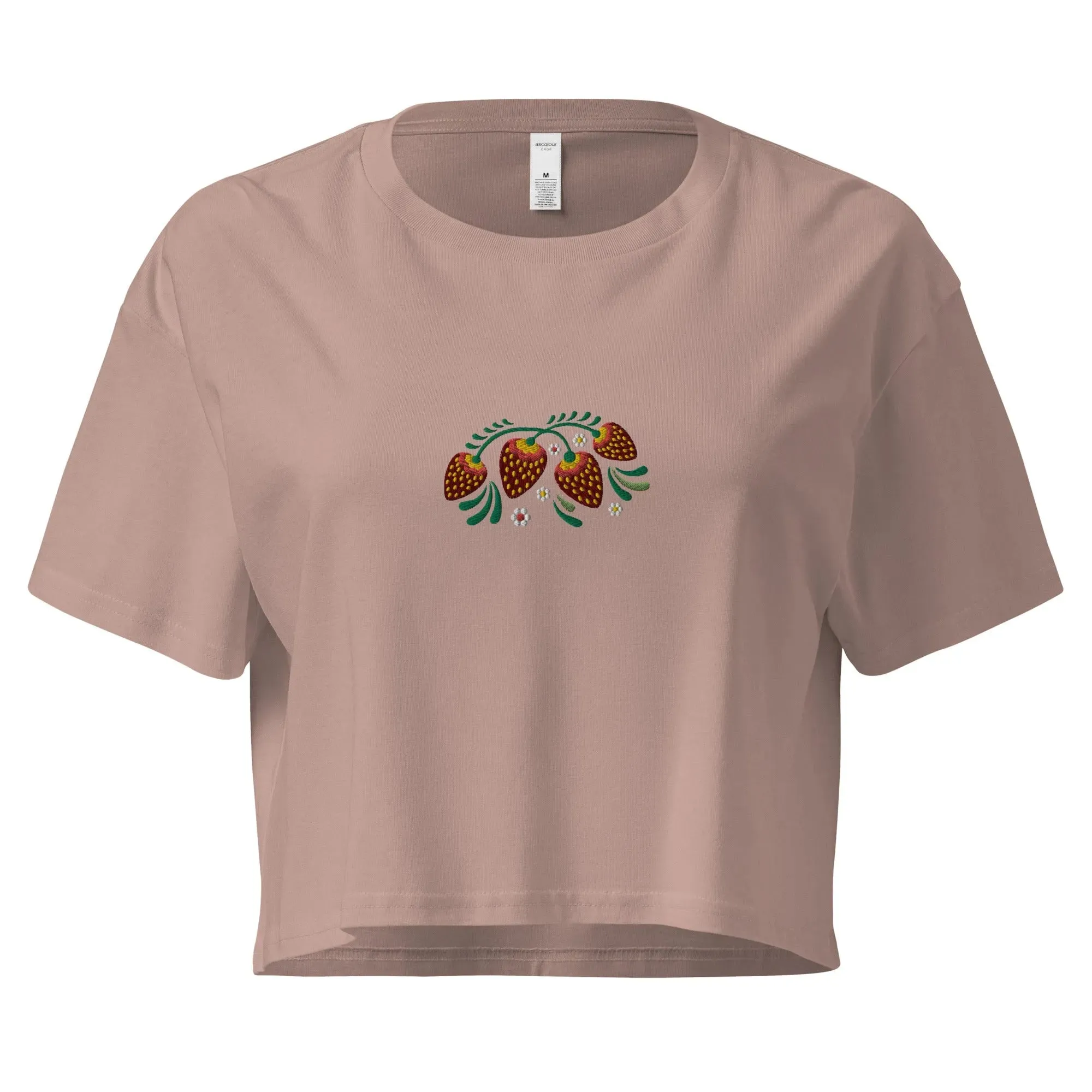 Russian Khokhloma Embroidered Cropped T-Shirt