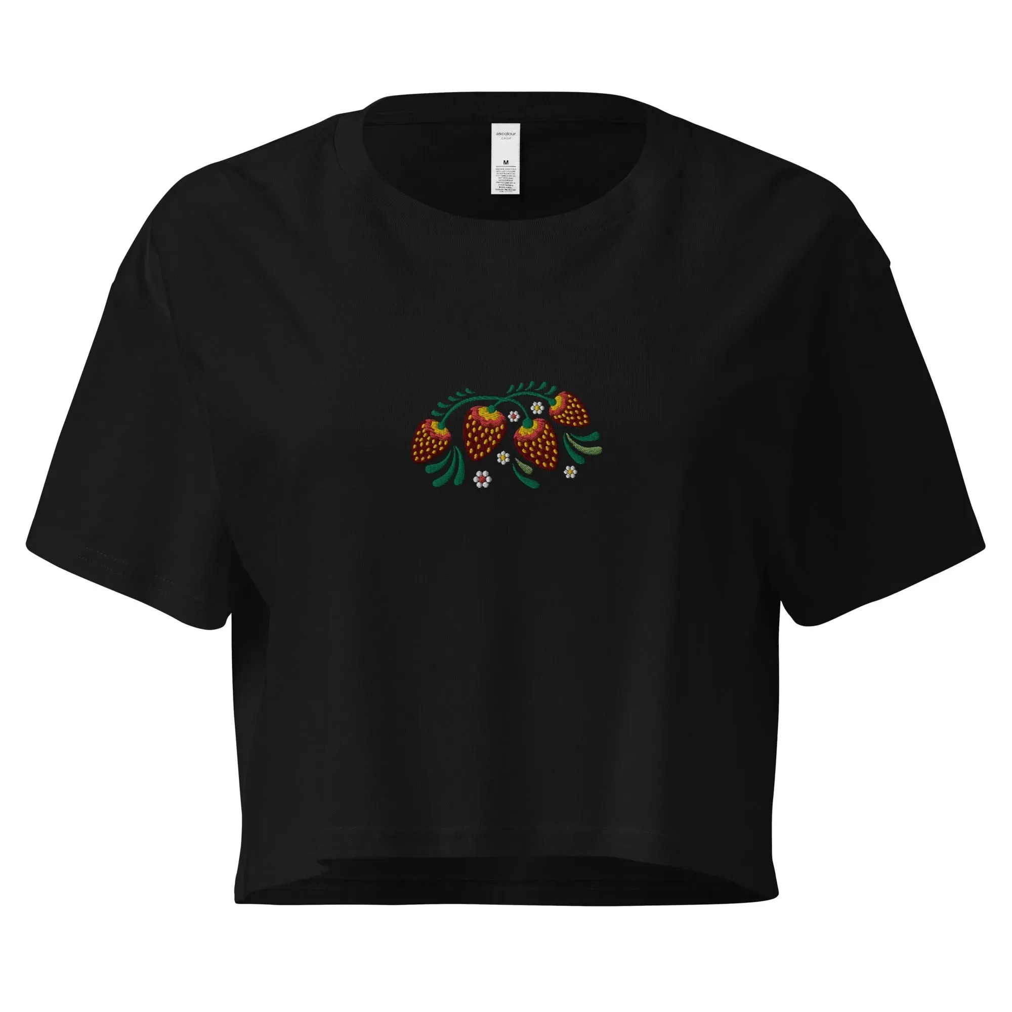 Russian Khokhloma Embroidered Cropped T-Shirt