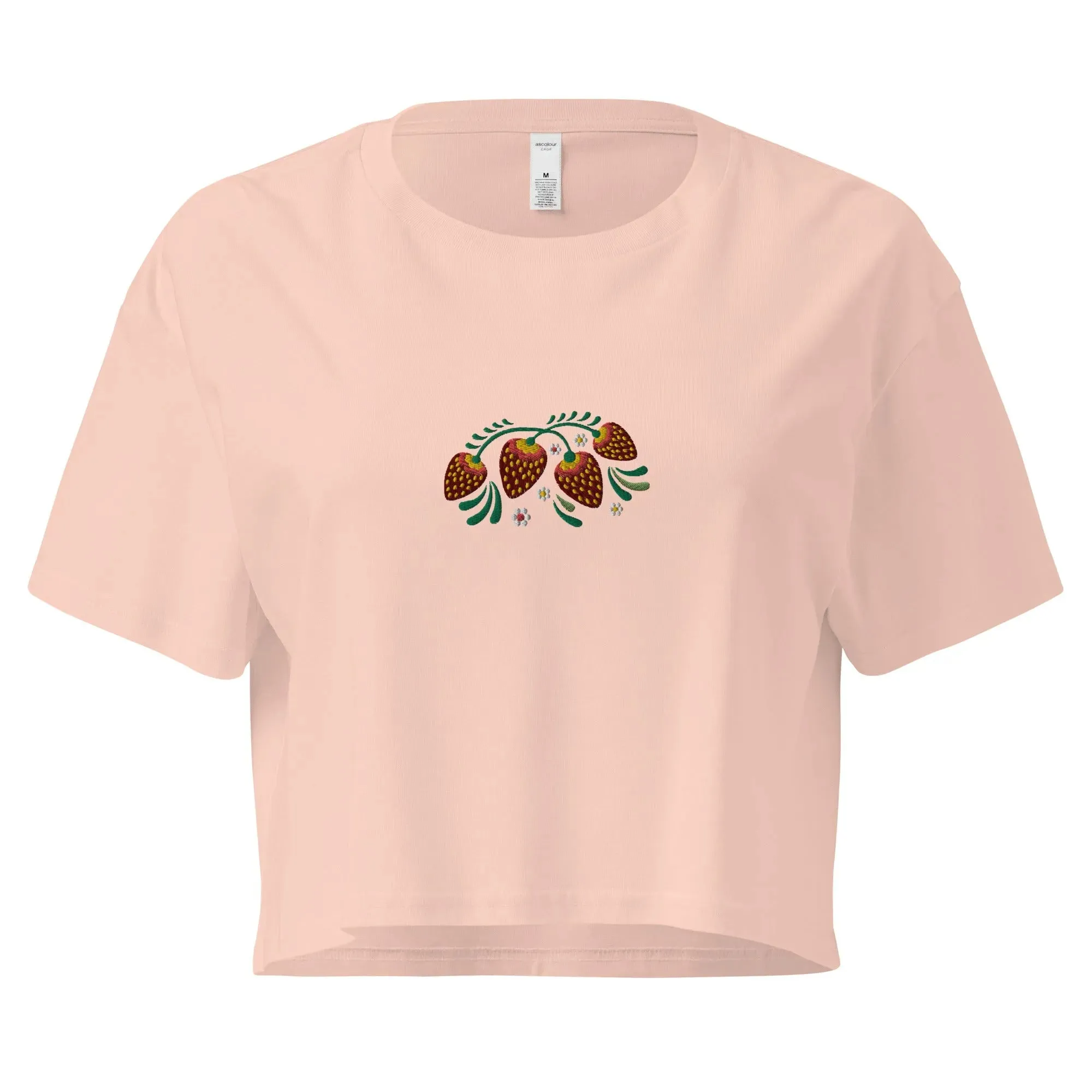 Russian Khokhloma Embroidered Cropped T-Shirt