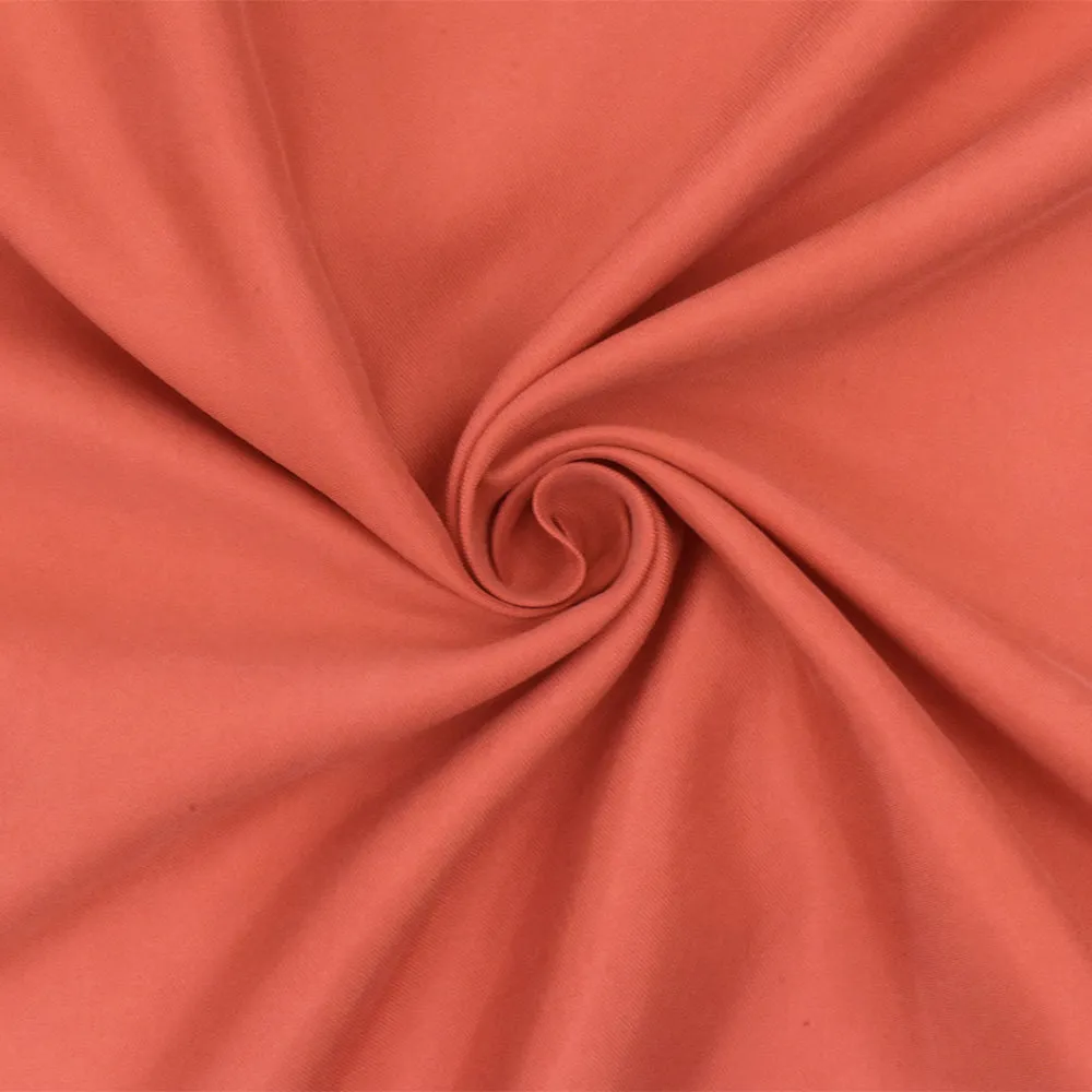 Simple Orange Famous Designer Cupro-Rayon Peach Skin Twill Woven Fabric