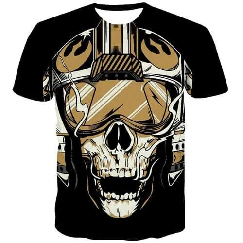 Skull T-shirt Men Funny Shirt Print Punk Rock T-shirts 3d Hip Hop T-shirts Graphic Street T shirts Funny Short Sleeve Fashion