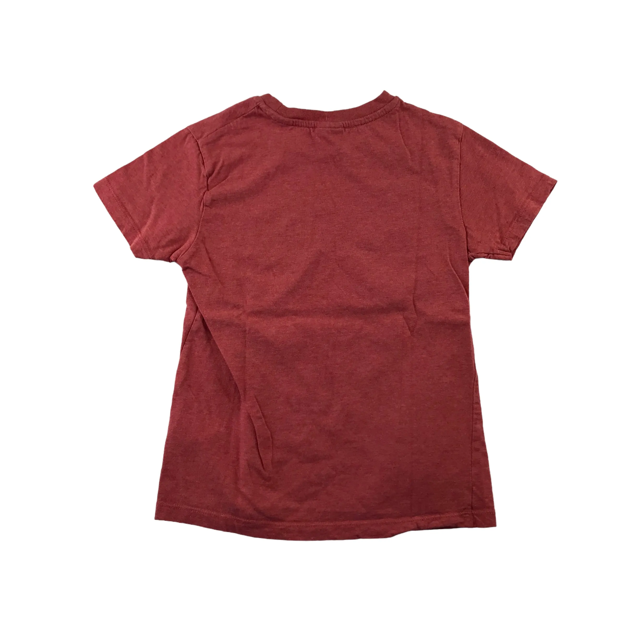 Stanley Stella t-shirt 7-8 years red La Alhambra print text short sleeve organic cotton