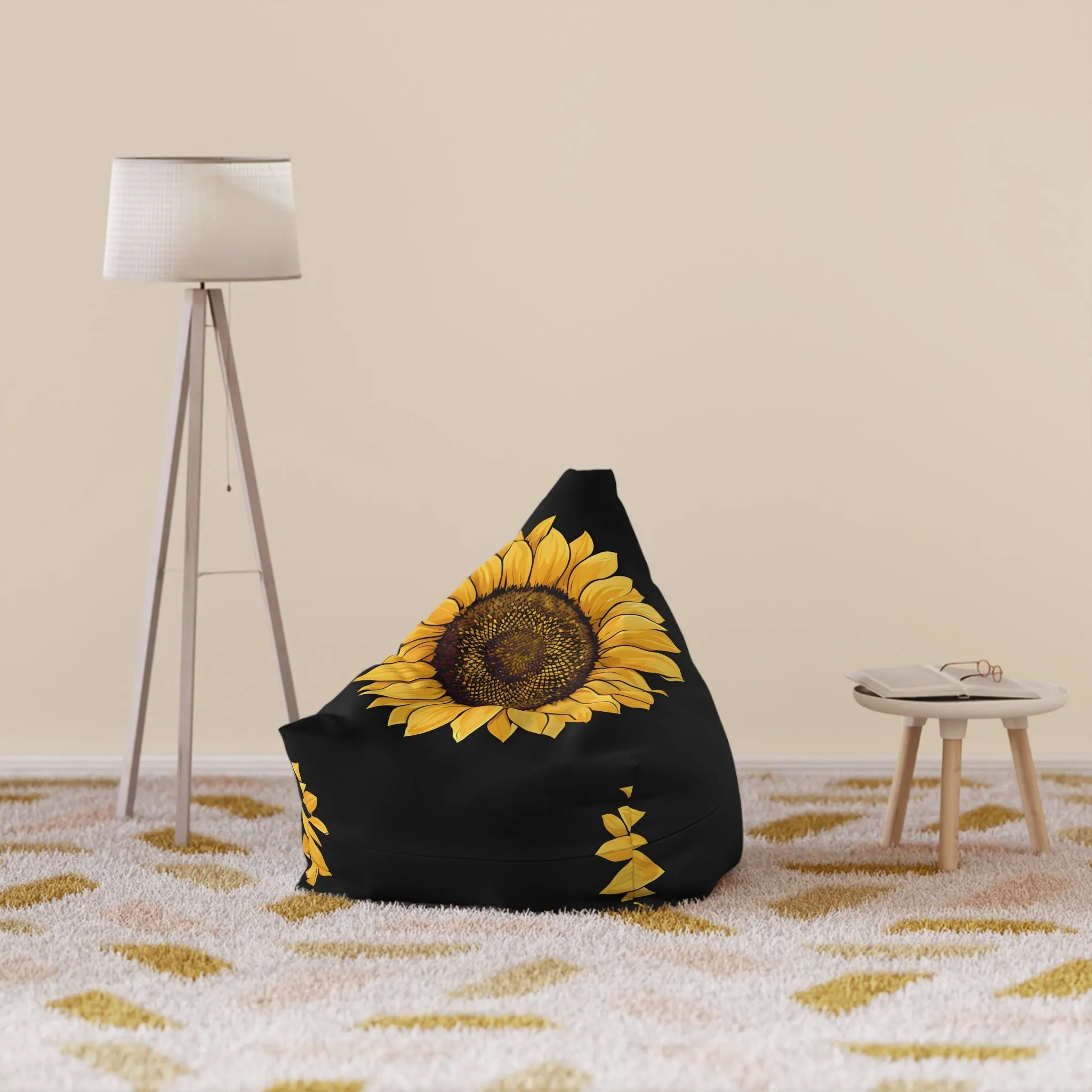 Sunflower Bean Bag Chair Cover - Cozy, Stylish Furniture for Sunflower Lovers