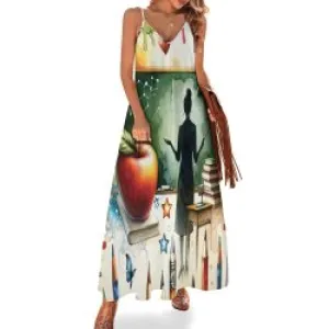 Teacher Spaghetti Strap Ankle-Length Dress Long dress