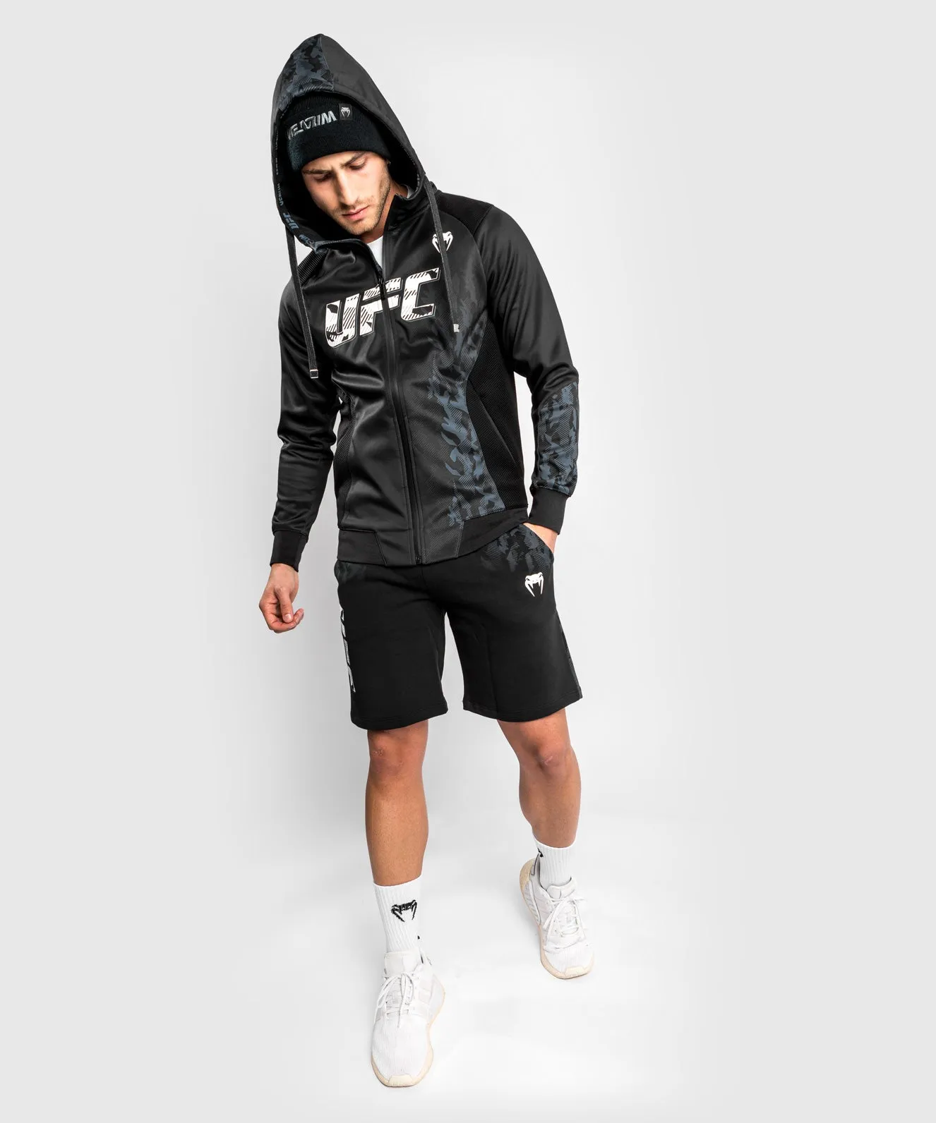 UFC Venum Authentic Fight Week Men's Zip Hoodie - Black