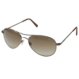 Unisex Amelia Spectrum 23k Golden Frame Brown Lens Aviator Full-Rim Sunglasses - AA001