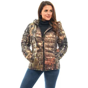 Women's Mossy Oak Down Puffer Jacket Break-Up Country Camo