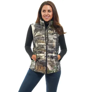 Women's Mossy Oak Down Puffer Vest Mountain Country Camo